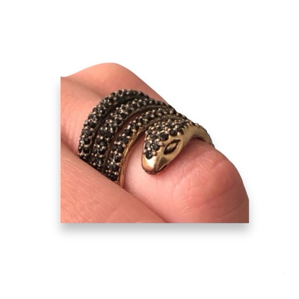 Lucky Brand Pave Wrap Around Snake Serpent Ring Sz 7